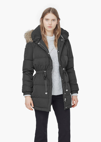 DETACHABLE HOOD QUILTED COAT