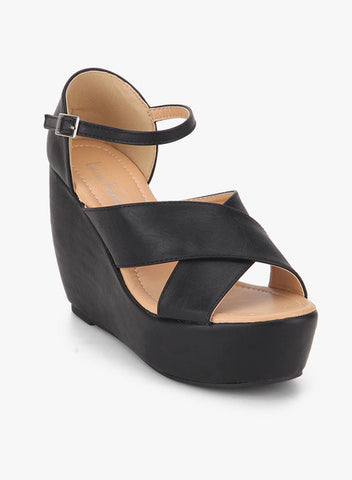 Lara Karen Black Wedges